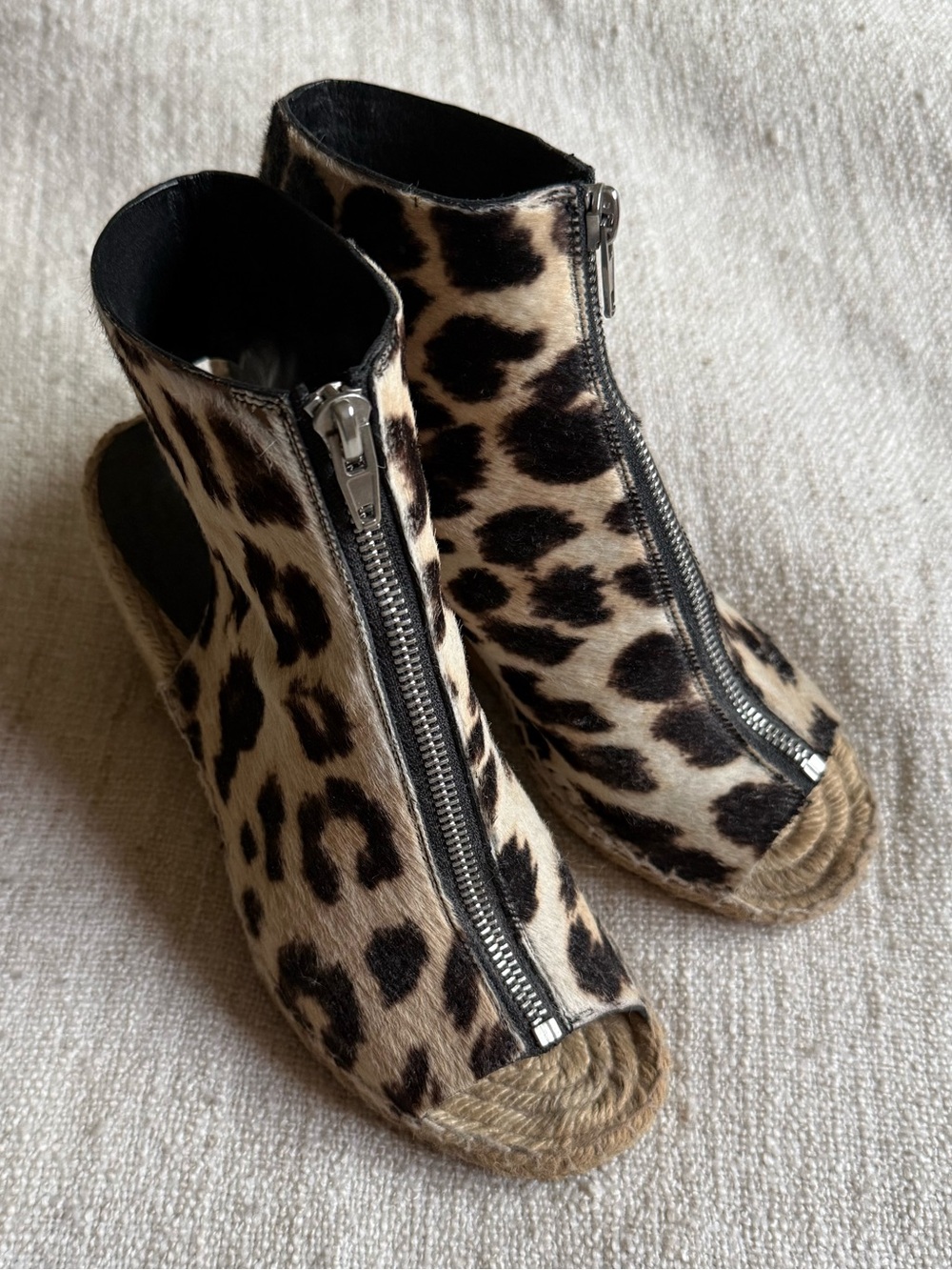 Celine Tan Pony hair Wedges Sz 37 / 7